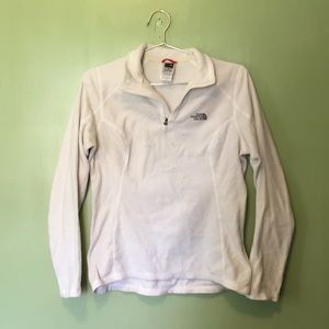 white north face polar fleece quarter zip